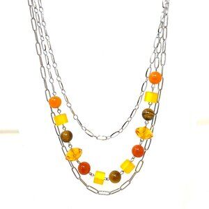 Citrus Resin and Tigers Eye Pilgrim Necklace